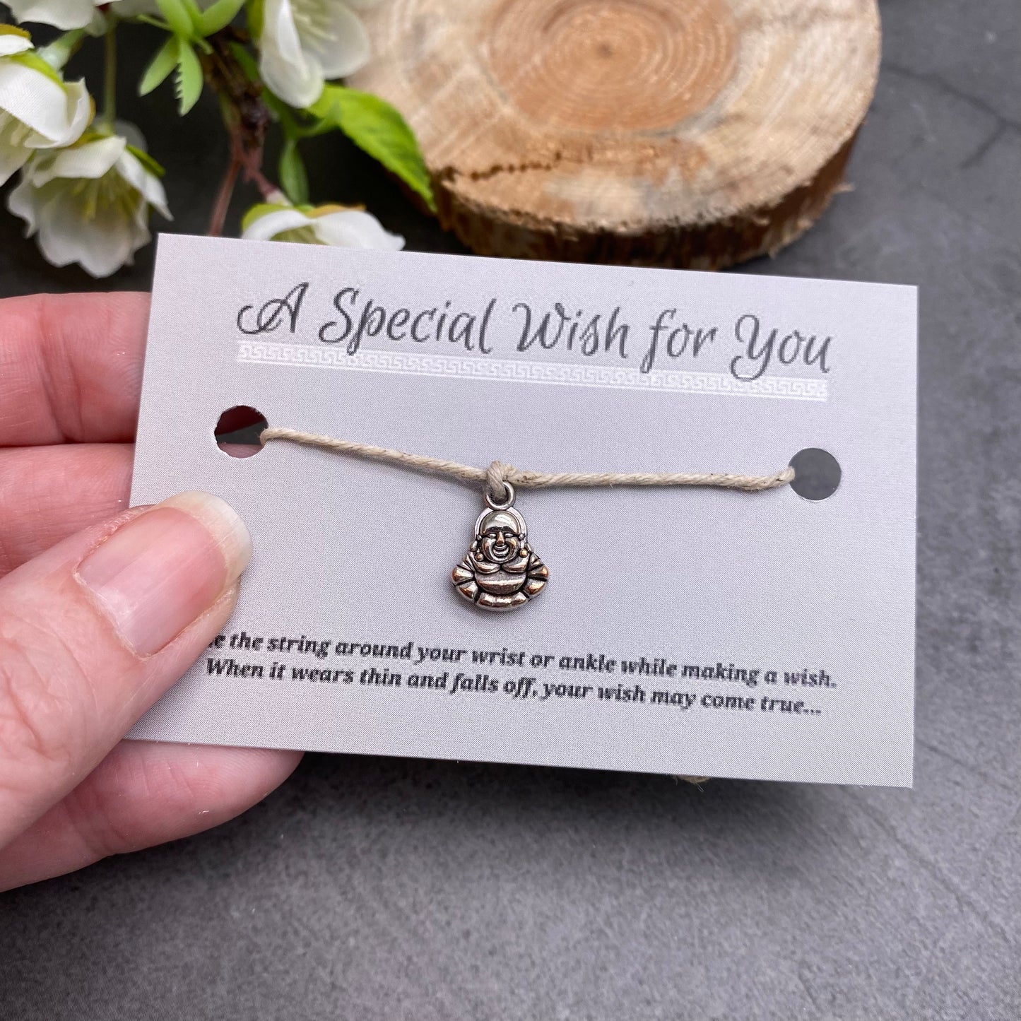 Buddha Charm Hemp Wish Bracelet - Colour Choice