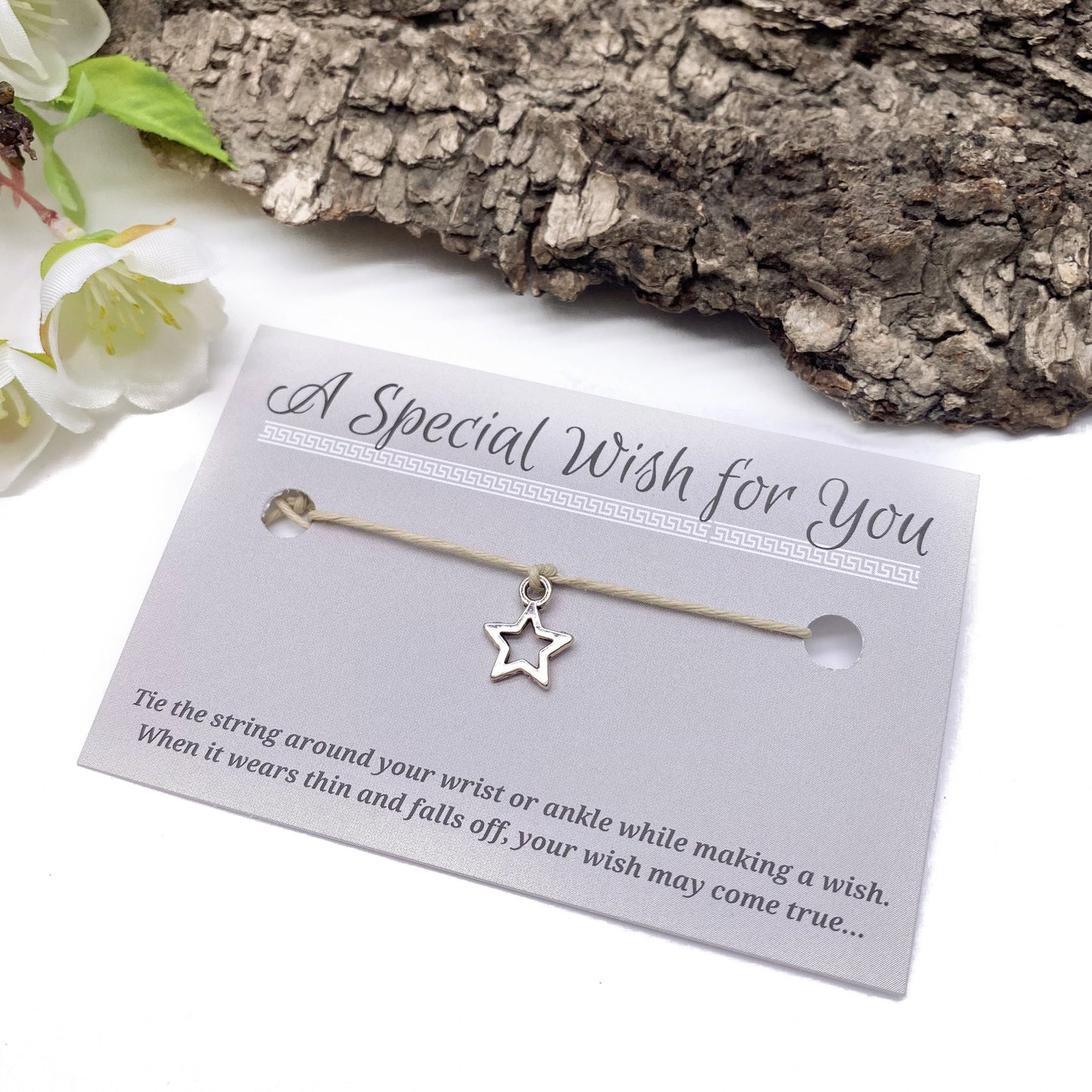 Small Star Charm Hemp Wish Bracelet - Colour Choice