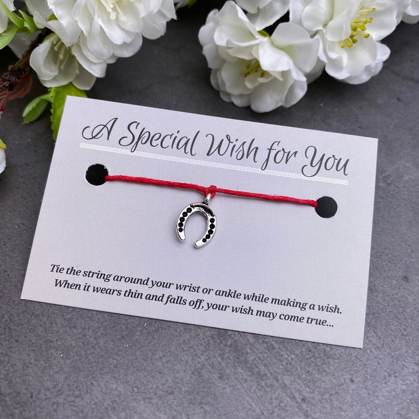 Horseshoe Charm Hemp Wish Bracelet - Colour Choice