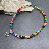 Small Star Seed Bead Anklet - Colour Choice