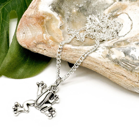 Frog Charm Silver Plated Pendant Necklace