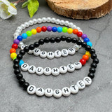 DAUGHTER Acrylic Letter Bead Bracelet Colour Choice