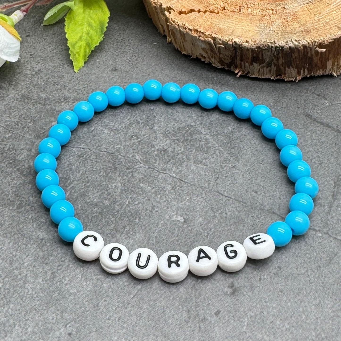 COURAGE Message Bracelet - Acrylic Letter Beads