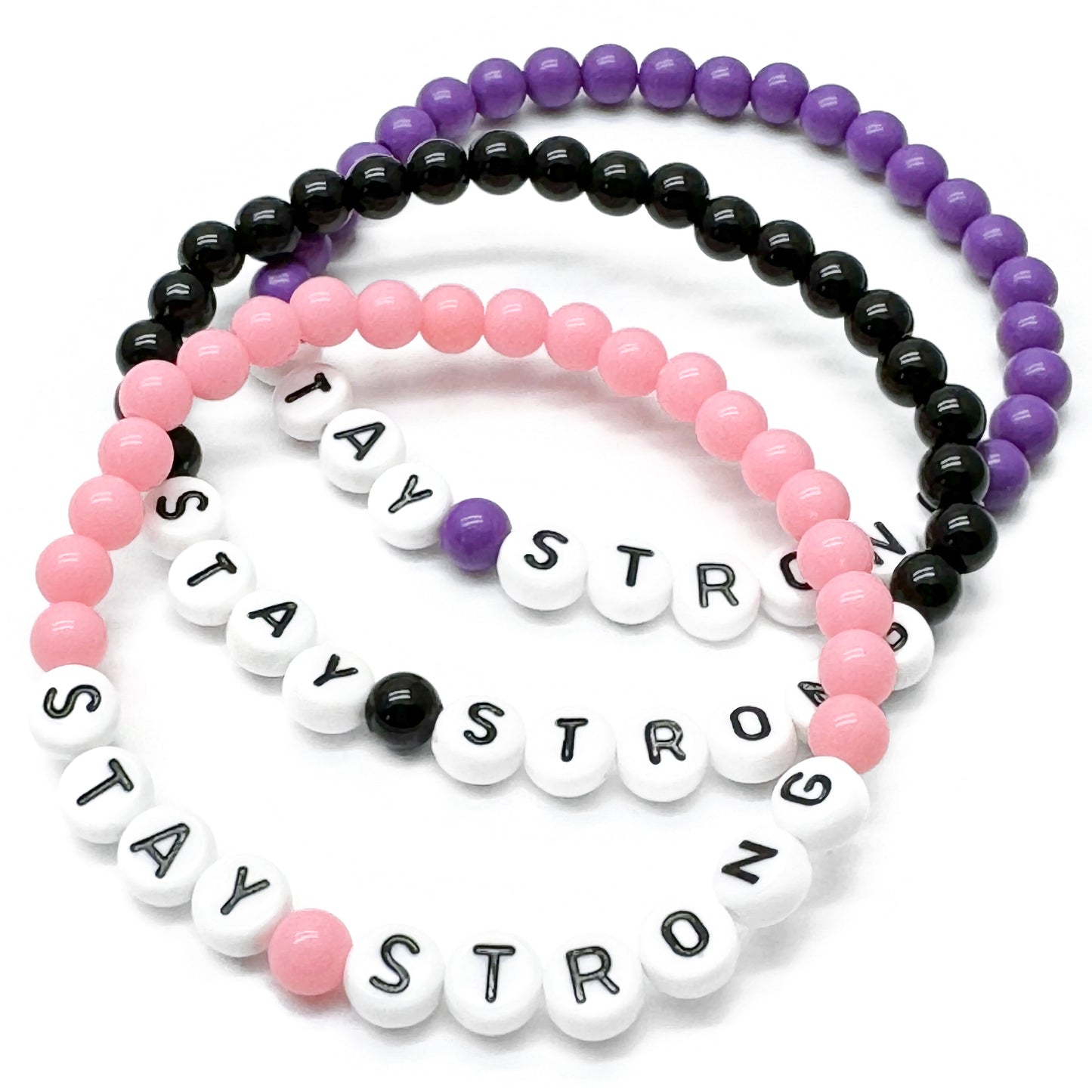 STAY STRONG Message Bracelet - Acrylic Letter Beads