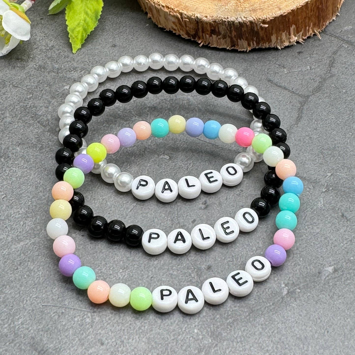 PALEO Awareness Bracelet - Acrylic Letter Beads