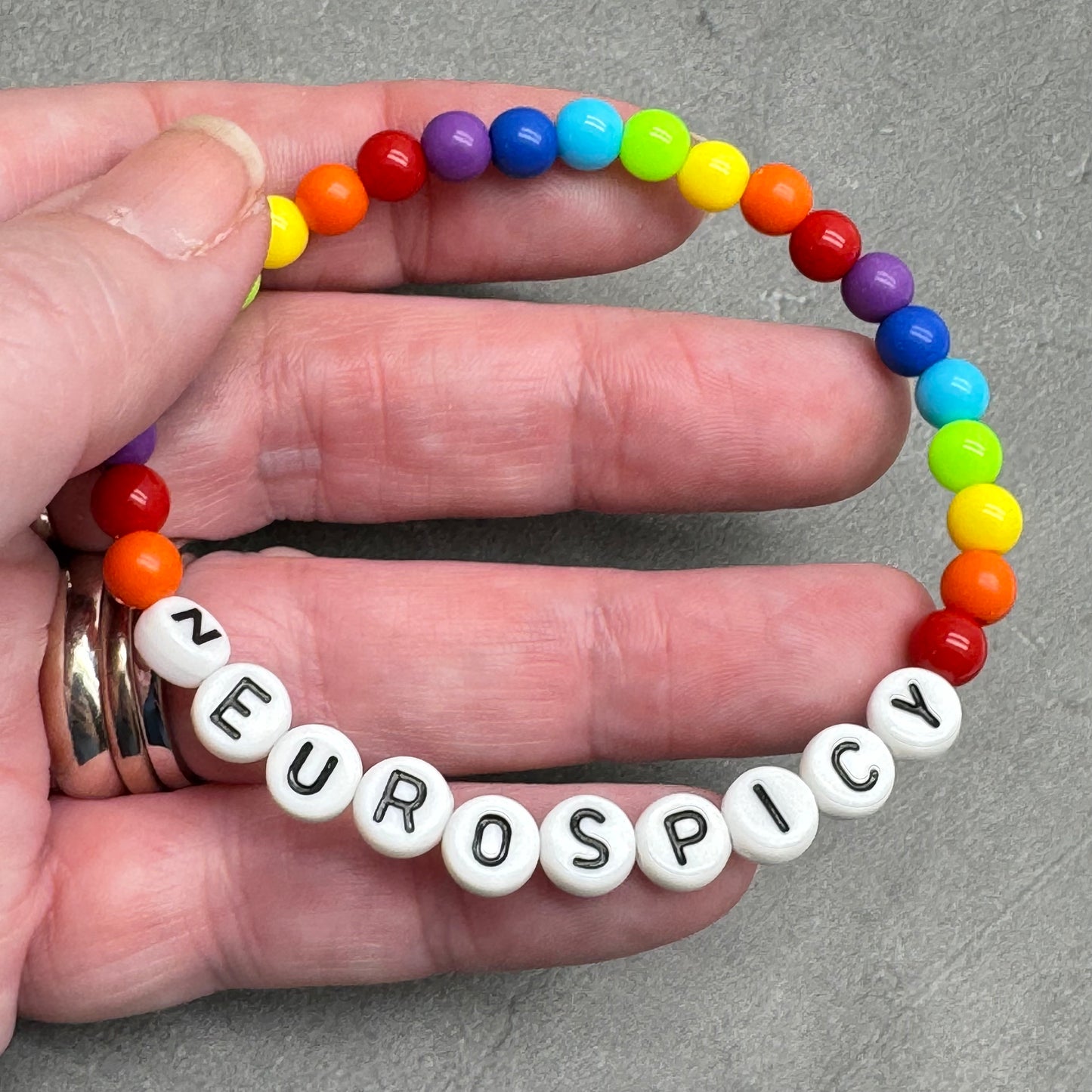 NEUROSPICY Awareness Bracelet - Acrylic Letter Beads