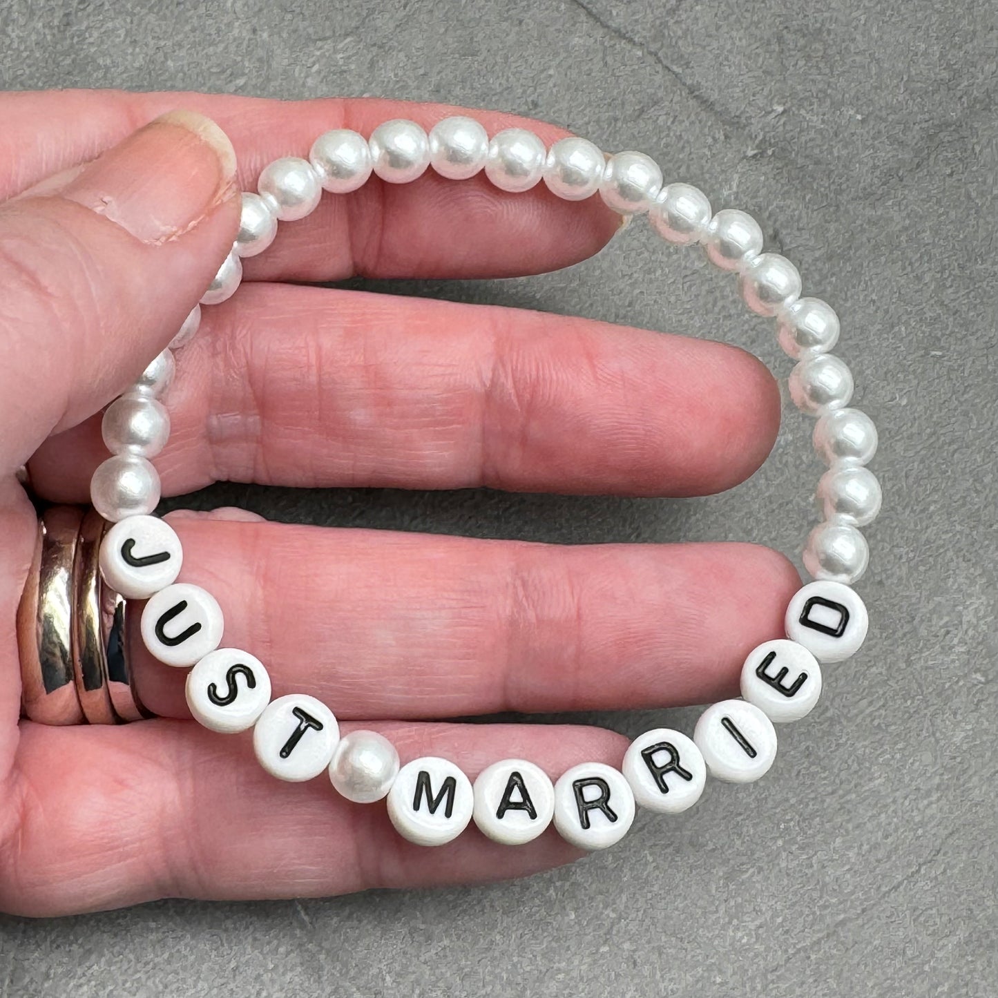 JUST MARRIED Message Bracelet - Acrylic Letter Beads