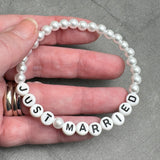 JUST MARRIED Acrylic Letter Bead Bracelet