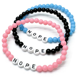 NOPE Acrylic Letter Bead Bracelet