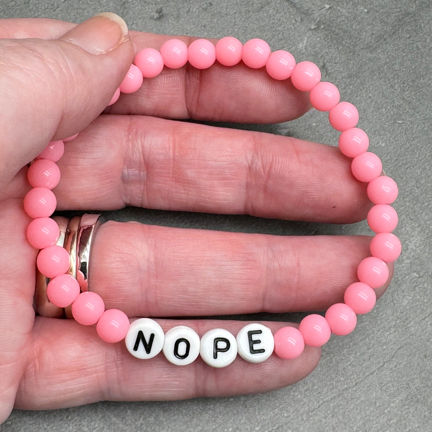 NOPE Message Bracelet - Acrylic Letter Beads