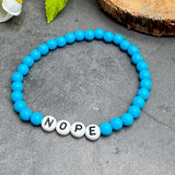 NOPE Acrylic Letter Bead Bracelet