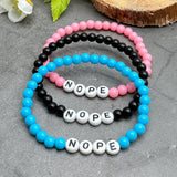 NOPE Acrylic Letter Bead Bracelet