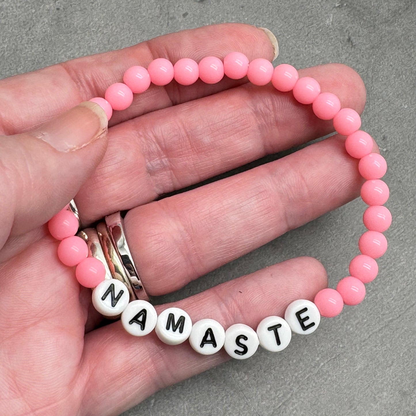 NAMASTE Inspirational Bracelet - Acrylic Letter Beads