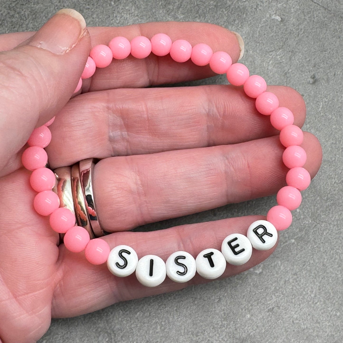 SISTER Message Bracelet - Acrylic Letter Beads