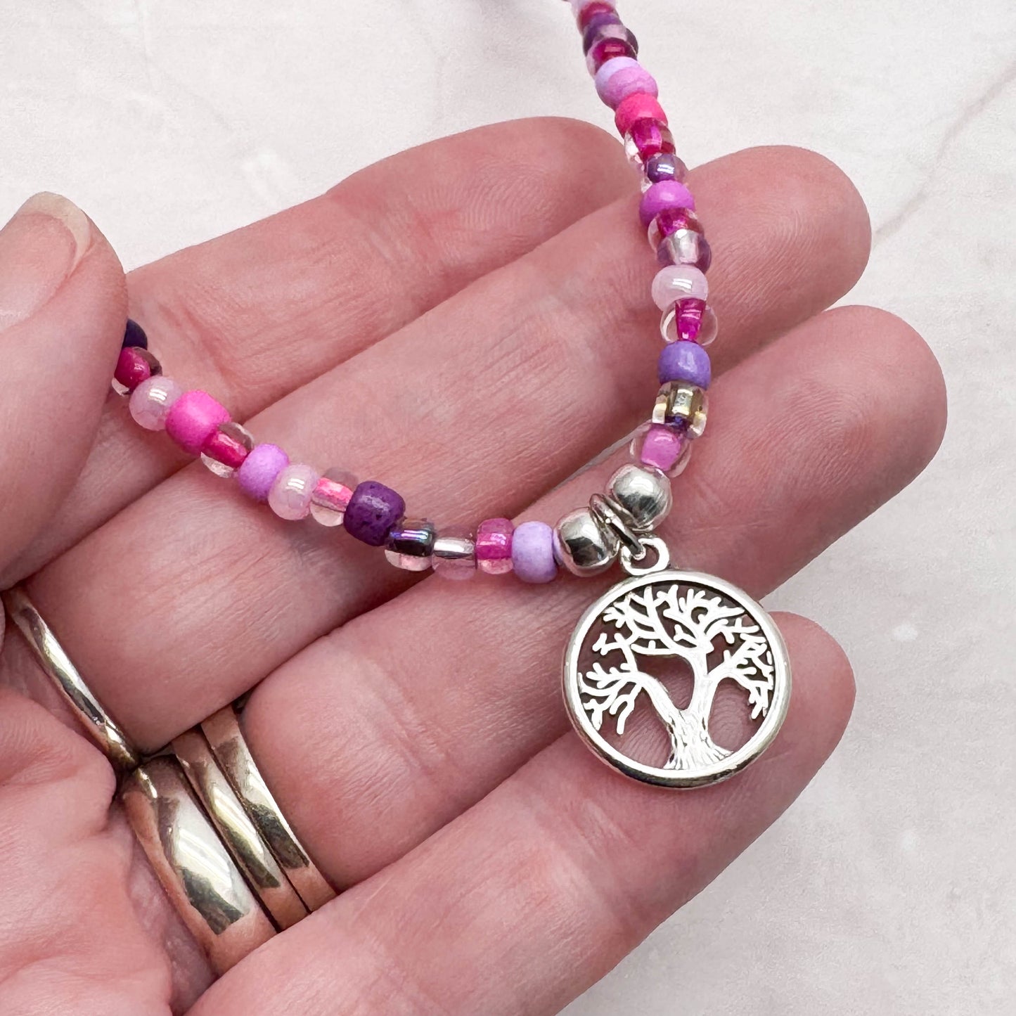 Tree of Life Seed Bead Anklet - Colour Choice