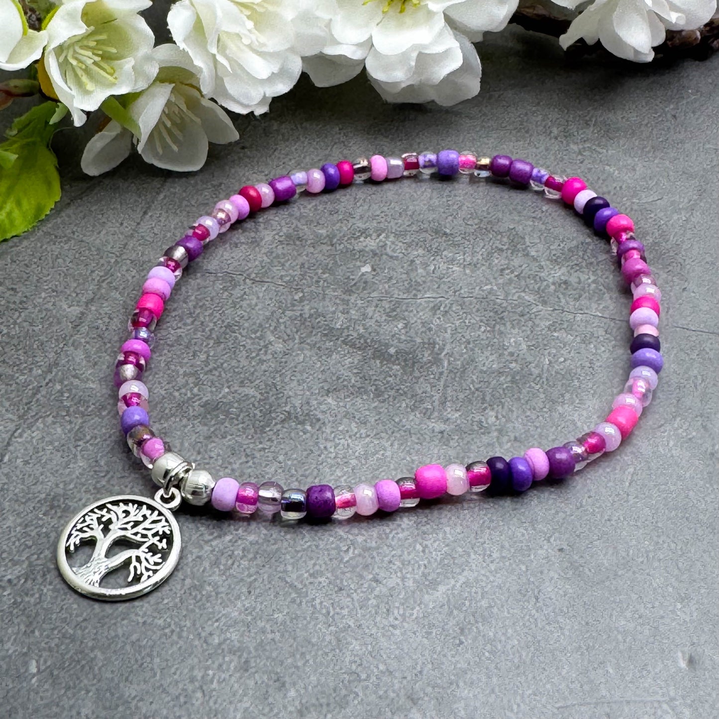 Tree of Life Seed Bead Anklet - Colour Choice