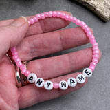 PERSONALISED Bead Bracelet - Baby Pink Seed Beads