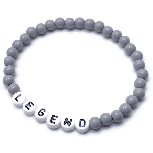 PERSONALISED Bead Bracelet - Light Grey Acrylic