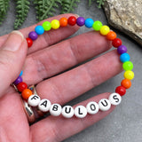 FABULOUS Acrylic Rainbow Bead LGBT Bracelet