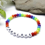 FABULOUS Acrylic Rainbow Bead LGBT Bracelet