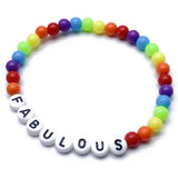 FABULOUS Acrylic Rainbow Bead LGBT Bracelet