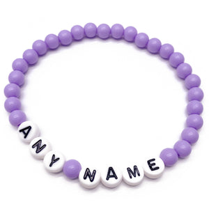 PERSONALISED Bead Bracelet - Lilac Acrylic Beads