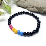 Pansexual Pride Flag Colours Acrylic Bead Bracelet