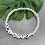 PERSONALISED Bead Bracelet - White Seed Beads