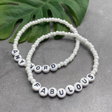 PERSONALISED Bead Bracelet - White Seed Beads