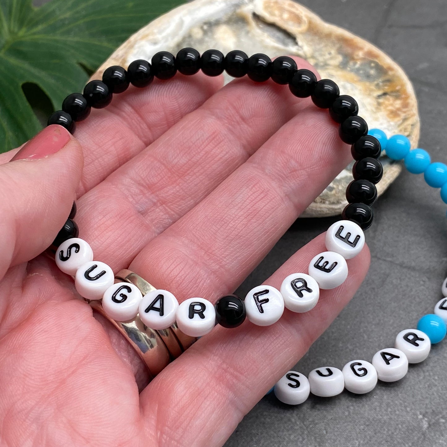 SUGAR FREE Awareness Bracelet - Acrylic Letter Beads