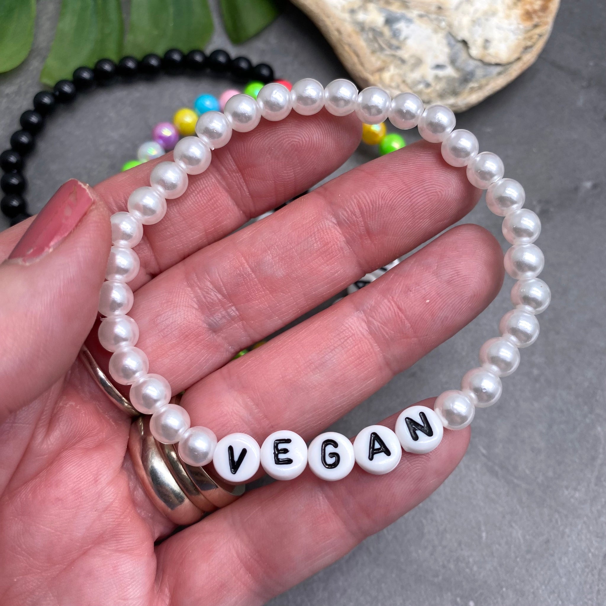 Personalised Bead Bracelet - Pastel Acrylic Beads – Vilda Jewellery