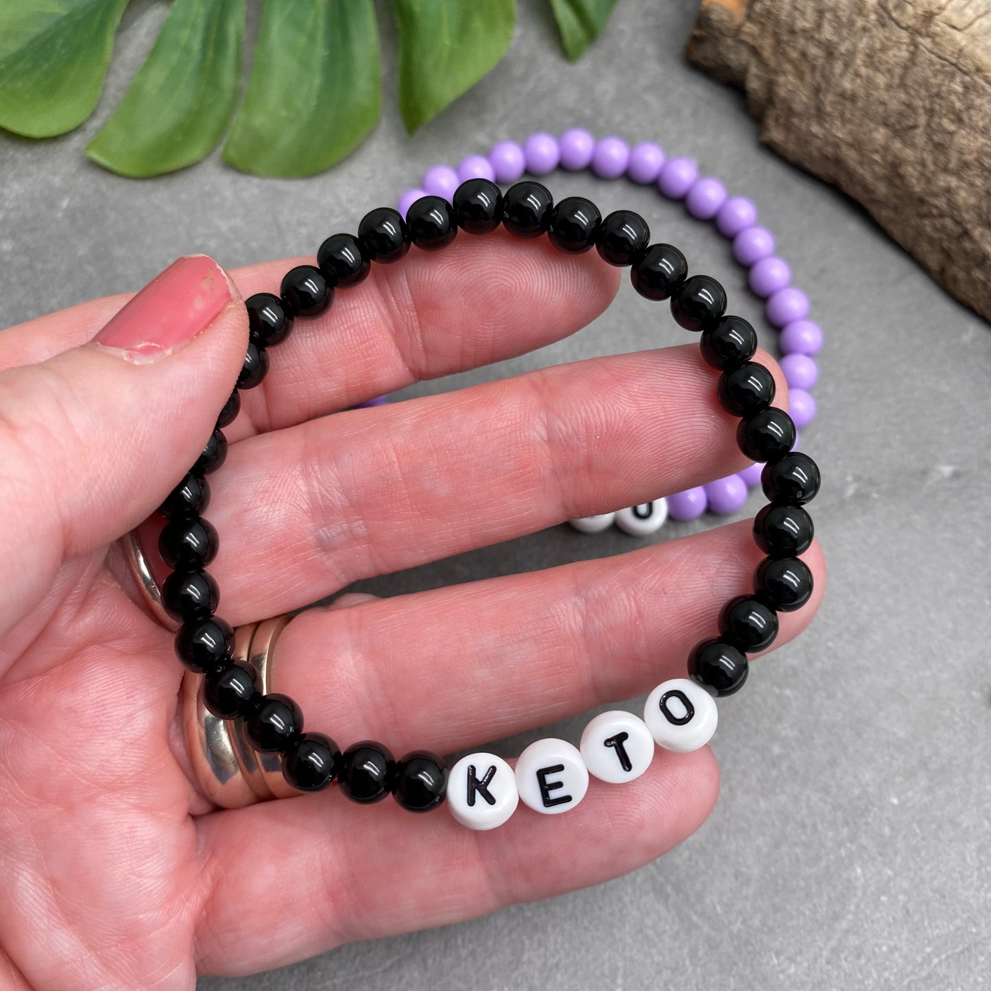 KETO Awareness Bracelet - Acrylic Letter Beads