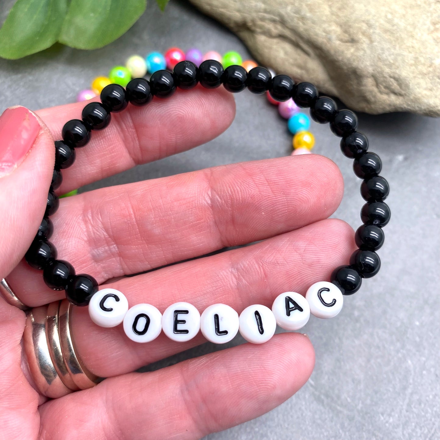 COELIAC Medical Alert Bracelet - Acrylic Letter Beads