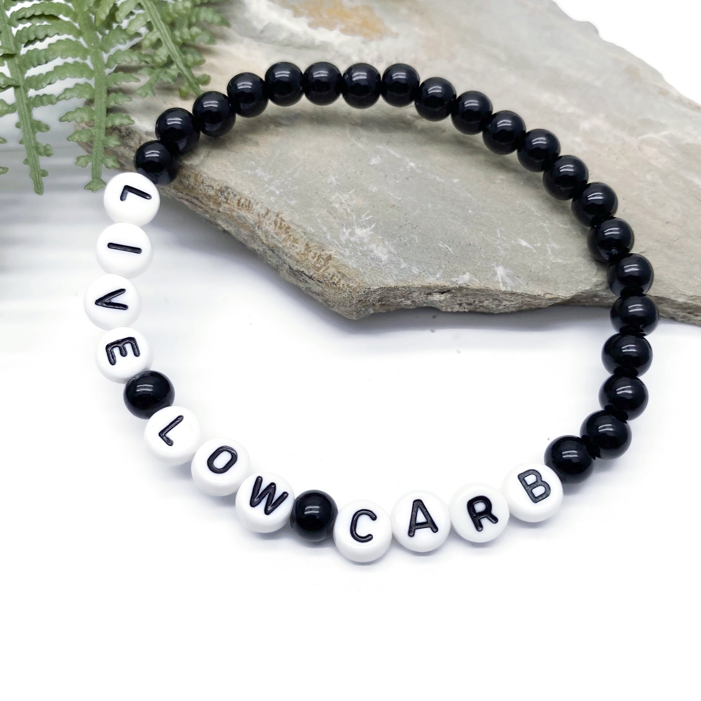 LIVE LOW CARB Awareness Bracelet - Acrylic Letter Beads
