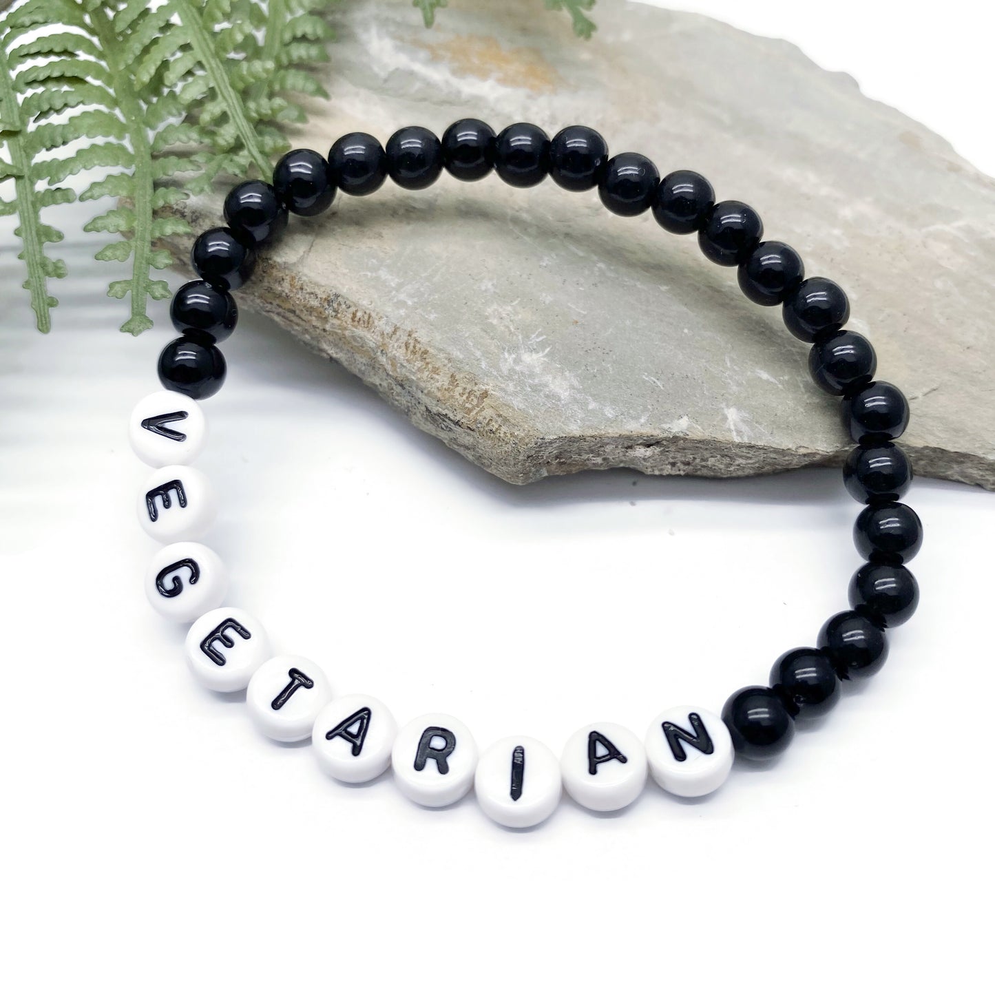 VEGETARIAN Awareness Bracelet - Acrylic Letter Beads