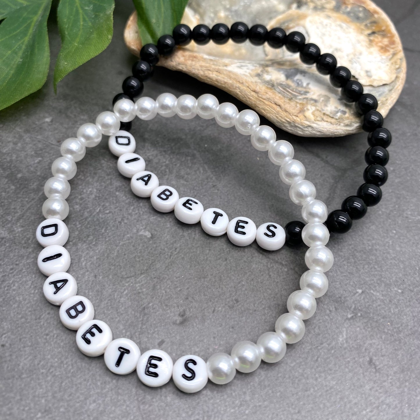 DIABETES Medical Alert Bracelet - Acrylic Letter Beads
