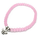 Tiny Bee Charm Frosted Bead Bracelet - Colour Choice