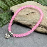 Tiny Bee Charm Frosted Bead Bracelet - Colour Choice