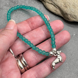 Dachshund Charm Frosted Bead Bracelet - Colour Choice