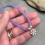 Daisy Flower Charm Frosted Bead Bracelet - Colour Choice