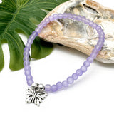Butterfly Charm Frosted Bead Bracelet - Colour Choice