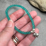 Elephant Charm Frosted Bead Bracelet - Colour Choice