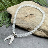 Angel Wings Charm Frosted Bead Bracelet - Colour Choice