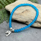 Dolphin Charm Frosted Bead Bracelet - Colour Choice