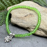 Lucky Clover Charm Frosted Bead Bracelet - Colour Choice