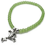 Frog Charm Frosted Bead Bracelet - Colour Choice