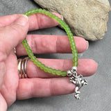Frog Charm Frosted Bead Bracelet - Colour Choice