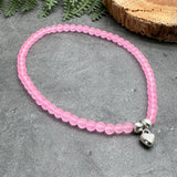 Heart Charm Frosted Bead Anklet - Colour Choice