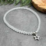 Star Charm Frosted Bead Anklet - Colour Choice