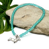 Dachshund Charm Frosted Bead Anklet - Colour Choice